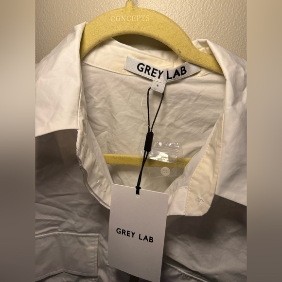 [grey lab] cropped white button up - Picture 3 of 7